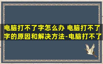 电脑打不了字怎么办 电脑打不了字的原因和解决方法-电脑打不了字了怎么弄